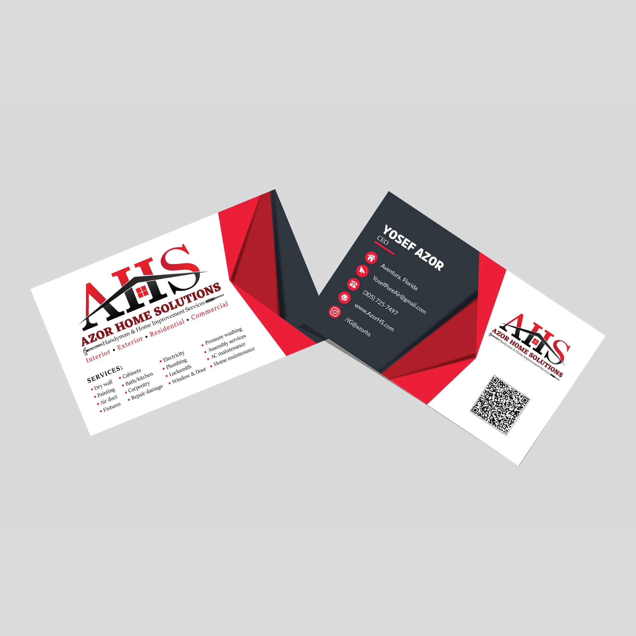Azore Home Solutions Business Card Design